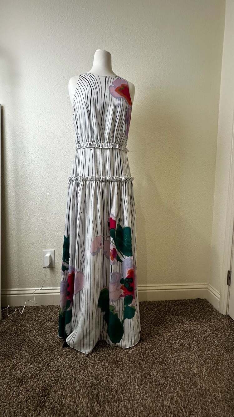 RACHEL Rachel Roy Dress Size 0 Striped Floral Maxi